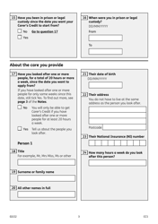 Form CC1 Carer&#039;s Credit Application Form - United Kingdom, Page 3