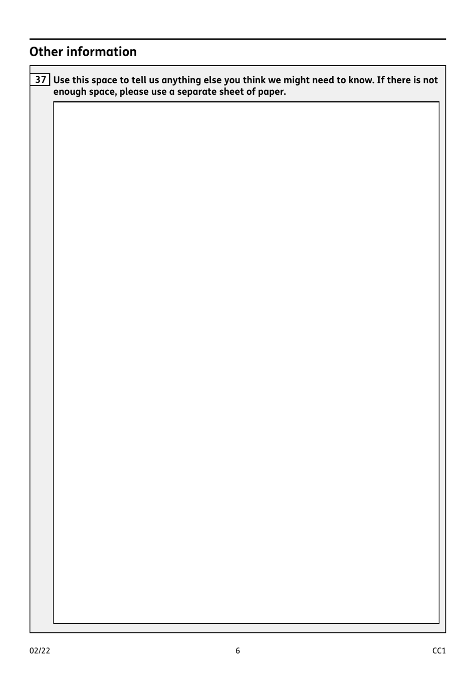 Form CC1 Carers Credit Application Form - United Kingdom, Page 6