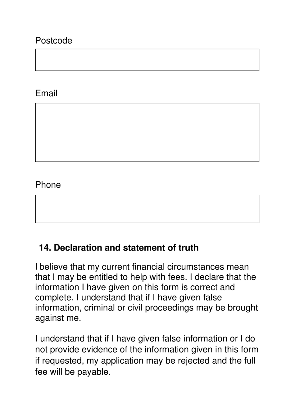 Form EX160 Apply for Help With Court and Tribunal Fees (Large Print) - United Kingdom, Page 13