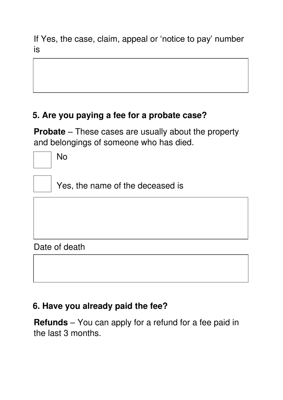 Form EX160 Apply for Help With Court and Tribunal Fees (Large Print) - United Kingdom, Page 5