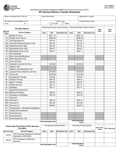 Form 6500-T  Printable Pdf