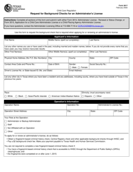 Document preview: Form 3017 Request for Background Checks for an Administrator's License - Texas