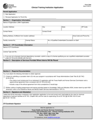 Document preview: Form 3244 Clinical Training Institution Application - Texas