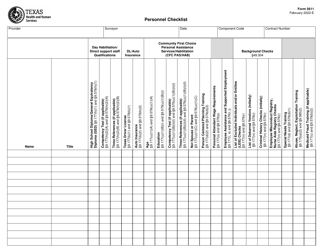 Form 5611 Personnel Checklist - Texas