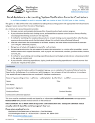 Document preview: Form AGR-2206 Food Assistance - Accounting System Verification Form for Contractors - Washington