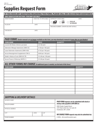 Document preview: Form DMV-18 Supplies Request Form - West Virginia