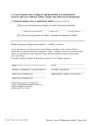 Anexo C Informacion Requerida Para Manutencion Infantil - Washington, D.C. (Spanish), Page 2