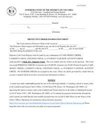 Document preview: L&T Form 8 Protective Order Information Sheet - Washington, D.C.