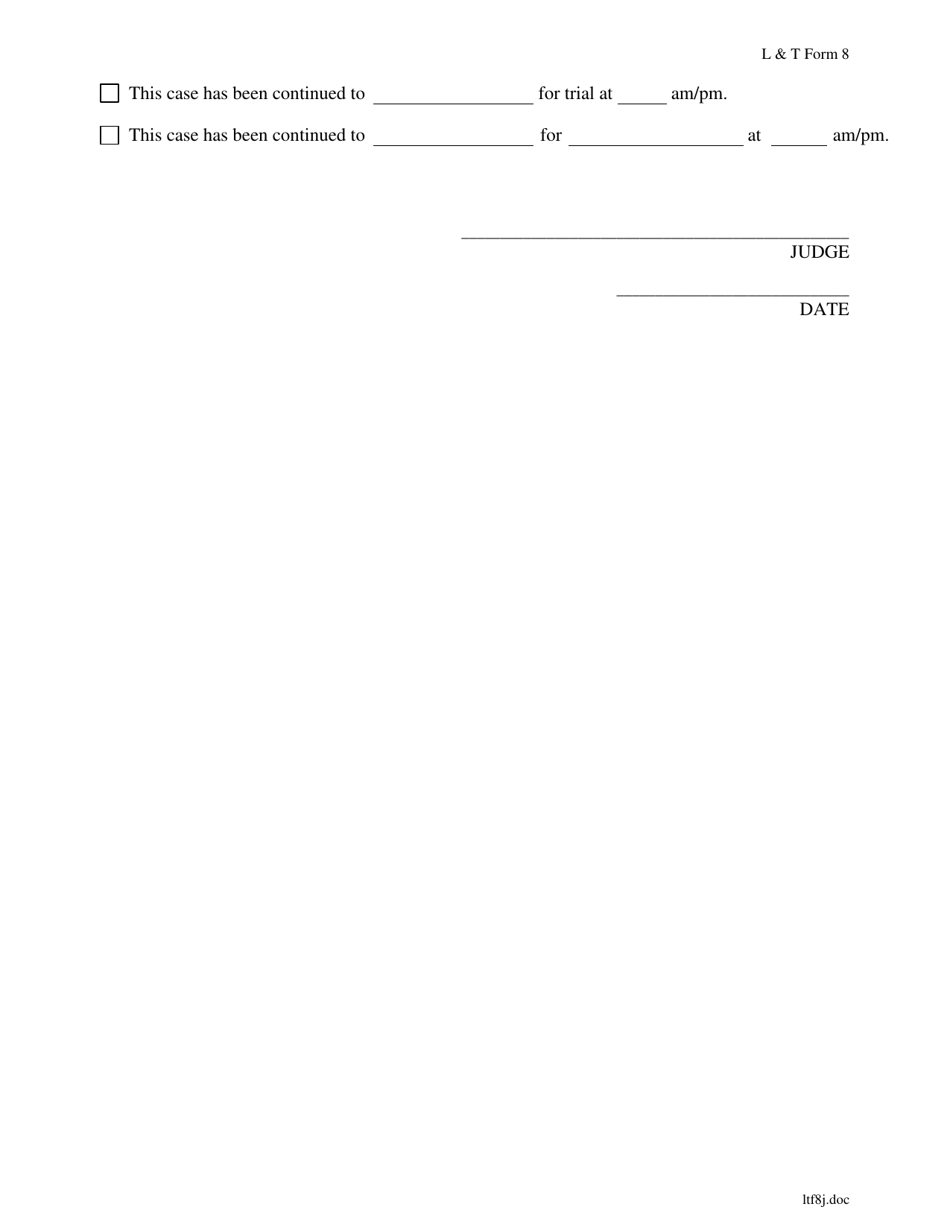 LT Form 8 Protective Order Information Sheet - Washington, D.C., Page 2