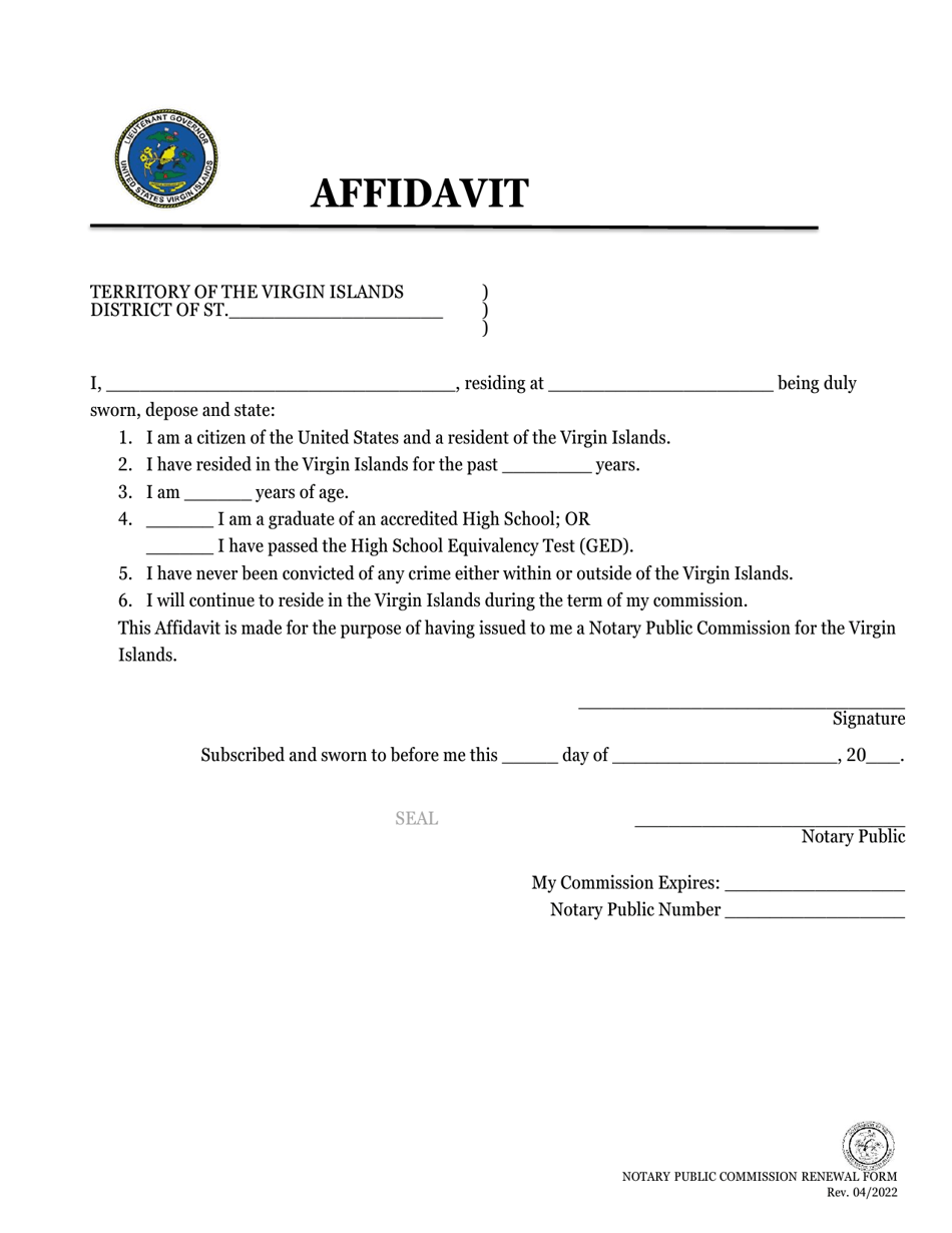 Notary Public Commission Renewal Application - Virgin Islands, Page 5