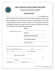 Business Notary Public Oath &amp; Seal Form - Virgin Islands, Page 2