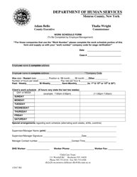 Document preview: Day Care Work Schedule Form - Monroe County, New York