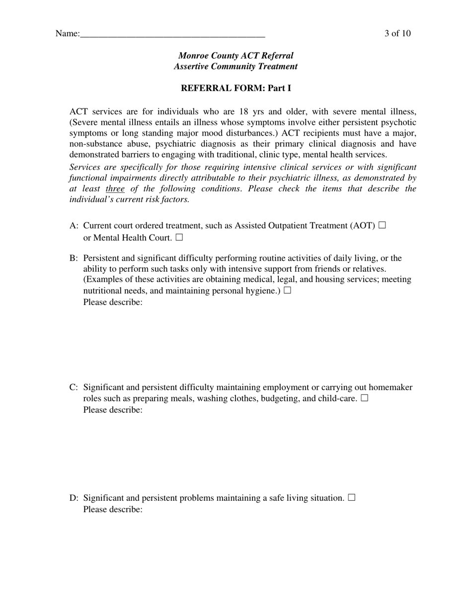 Assertive Community Treatment (Act) Referrals - Monroe County, New York, Page 3