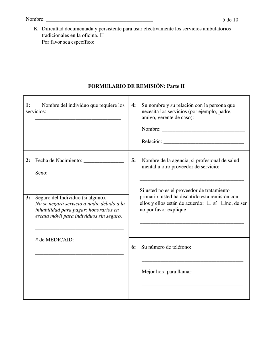 Remisiones De Assertive Community Treatment (Act) - Monroe County, New York (Spanish), Page 5