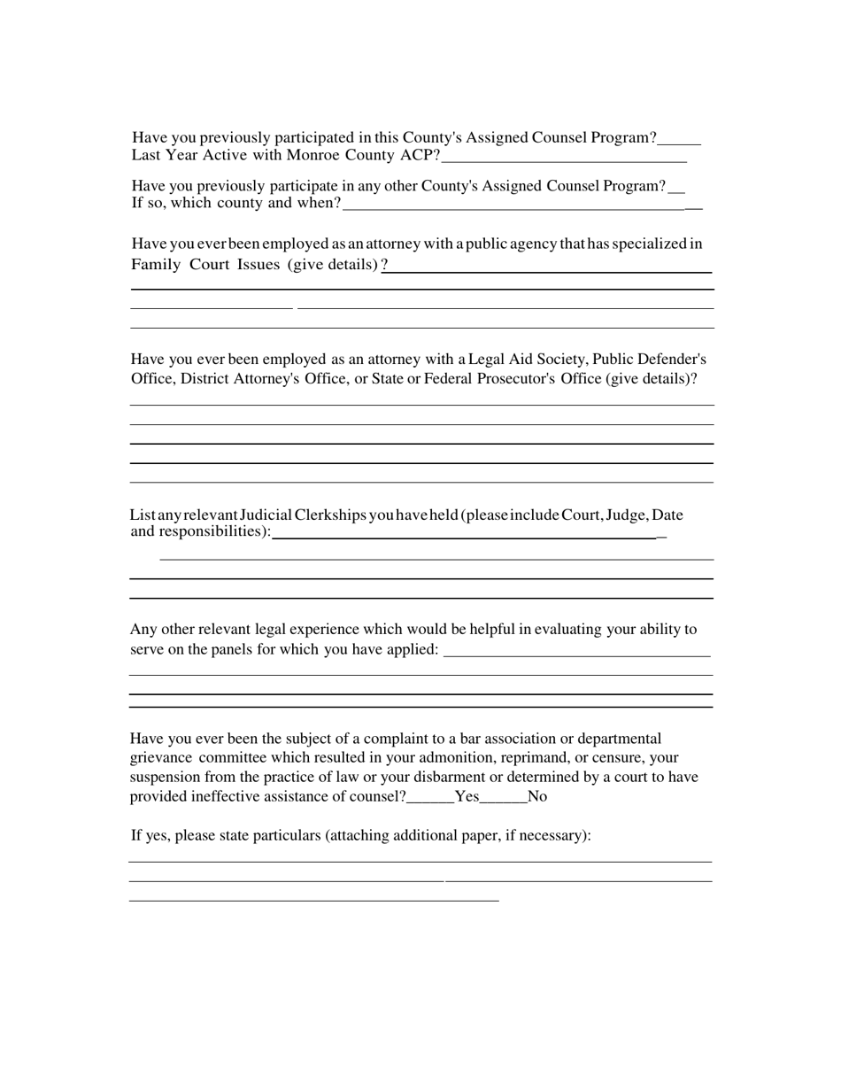 Panel Application - Assigned Counsel Program - Monroe County, New York, Page 13