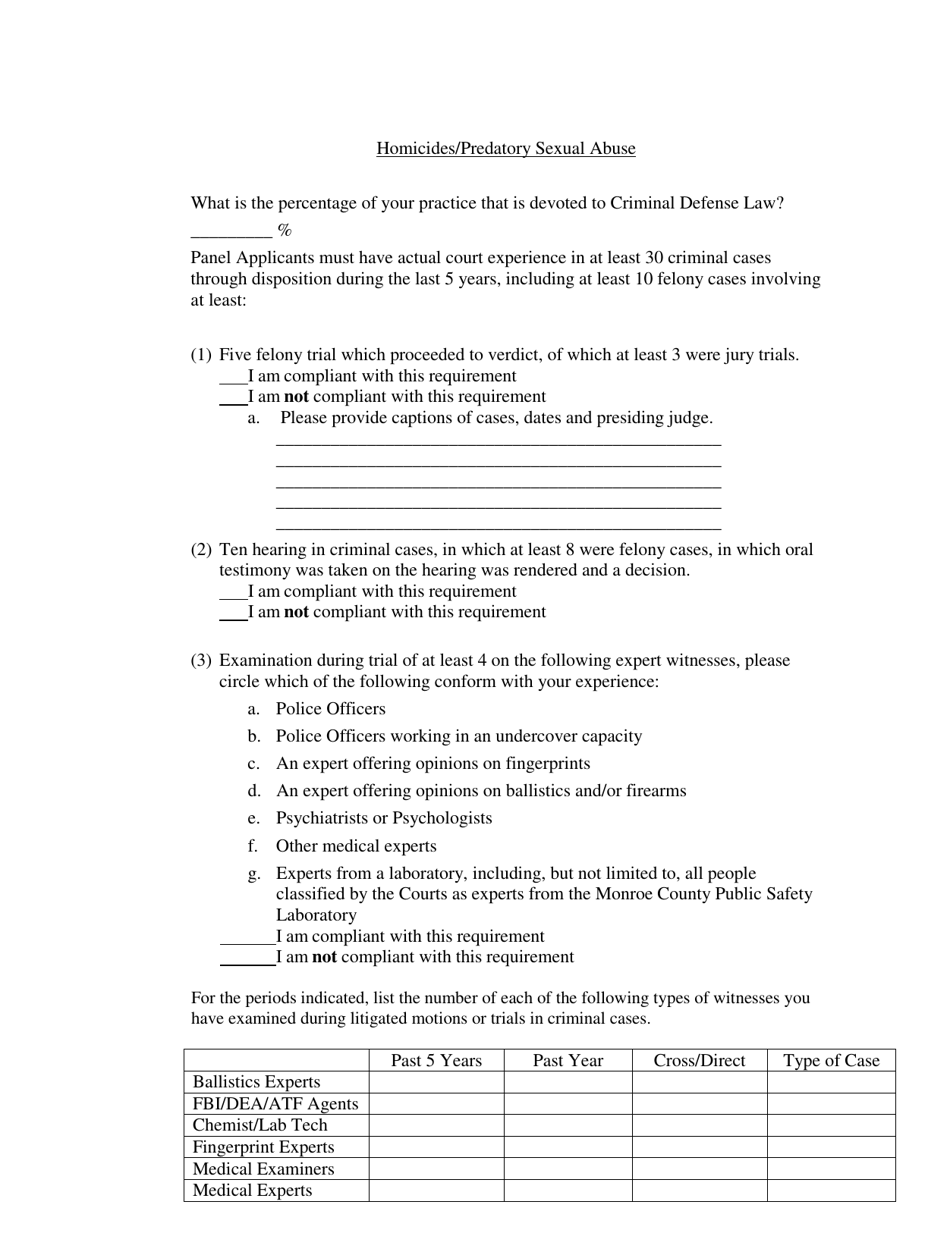 Panel Application - Assigned Counsel Program - Monroe County, New York, Page 3