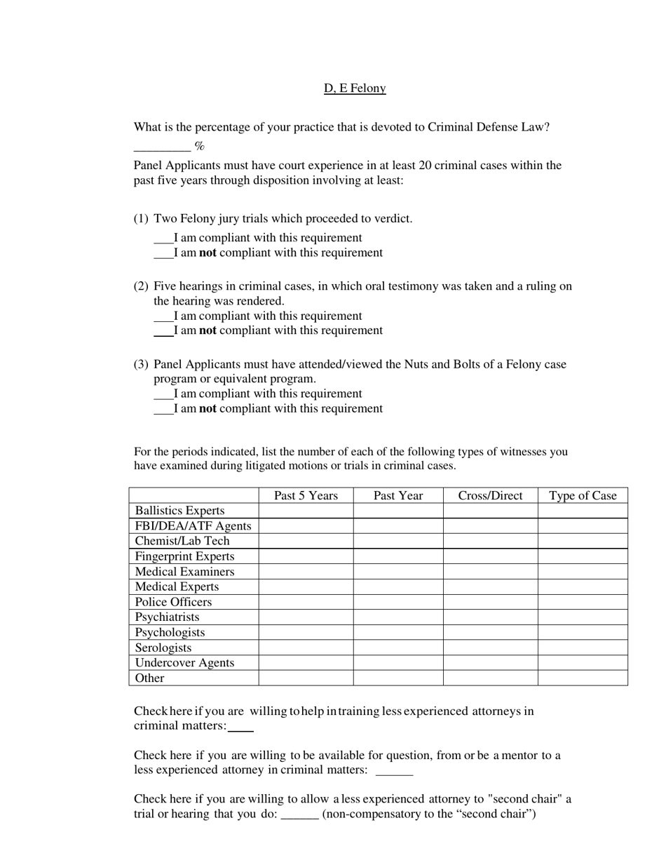 Panel Application - Assigned Counsel Program - Monroe County, New York, Page 7