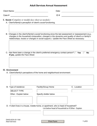 Document preview: Form DAAS-6224 Adult Services Annual Assessment - North Carolina