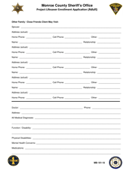 Form MB-181-18 Project Lifesaver Enrollment Application (Adult) - Monroe County, New York, Page 2