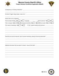 Form MB-181-18 Project Lifesaver Enrollment Application (Adult) - Monroe County, New York, Page 3