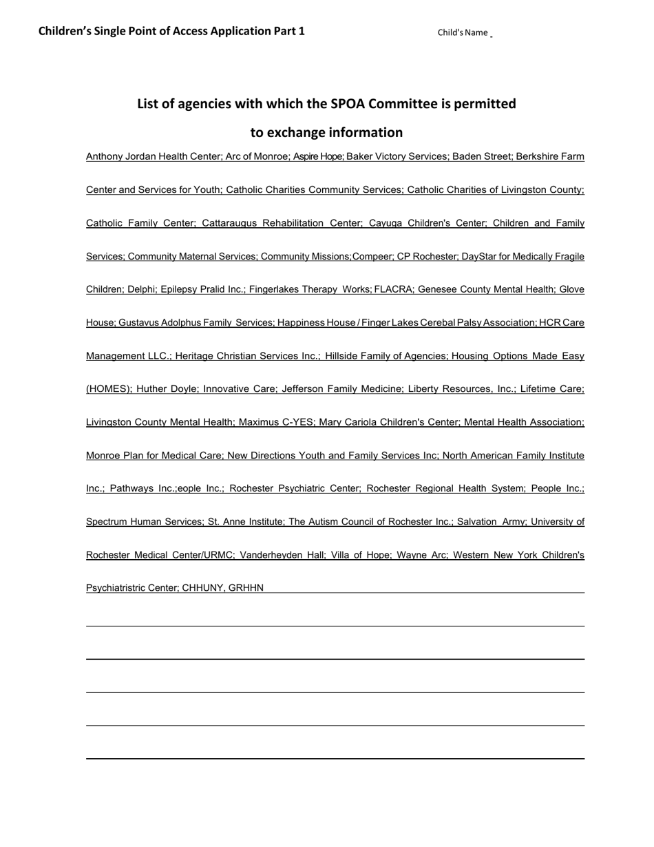 Childrens Single Point of Access Application - Monroe County, New York, Page 5