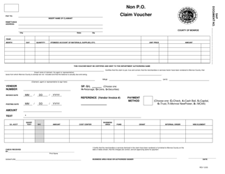 Document preview: Non P.o. Claim Voucher - Monroe County, New York