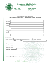 Document preview: Laboratory Information System (Lims) Web Access User Application - Monroe County, New York