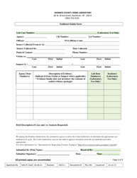 Document preview: Form PSL-191 Evidence Intake Form - Monroe County, New York