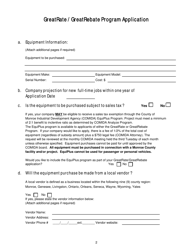 Greatrate/Greatrebate Program Application - Monroe County, New York, Page 2
