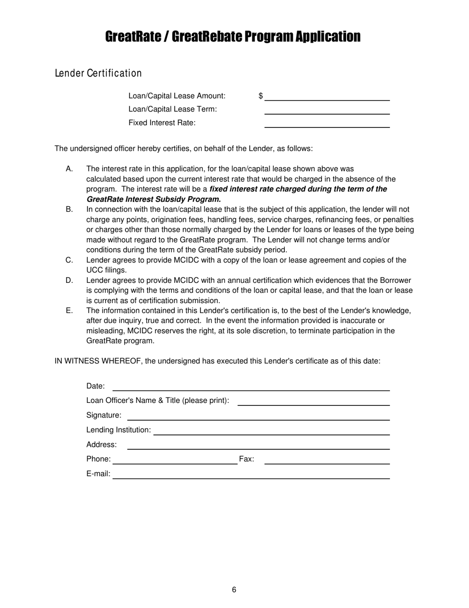 Greatrate / Greatrebate Program Application - Monroe County, New York, Page 6