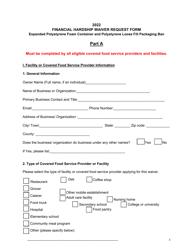 Financial Hardship Waiver Request Form - Expanded Polystyrene Foam Container and Polystyrene Loose Fill Packaging Ban - New York, Page 3