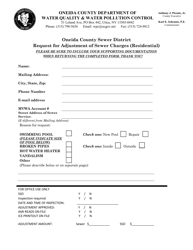 Request for Adjustment of Sewer Charges (Residential) - Oneida County Sewer District - Oneida County, New York, Page 2