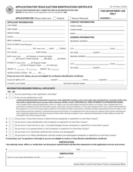 Document preview: Form DL-14C Application for Texas Election Identification Certificate - Texas