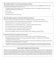 Form DL-14C Application for Texas Election Identification Certificate - Texas, Page 2