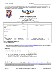 Form 1A Access Control Plan Submittal - City of Fort Worth, Texas
