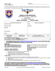 Form 1A &quot;Fire Alarm Plan Submittal&quot; - City of Fort Worth, Texas