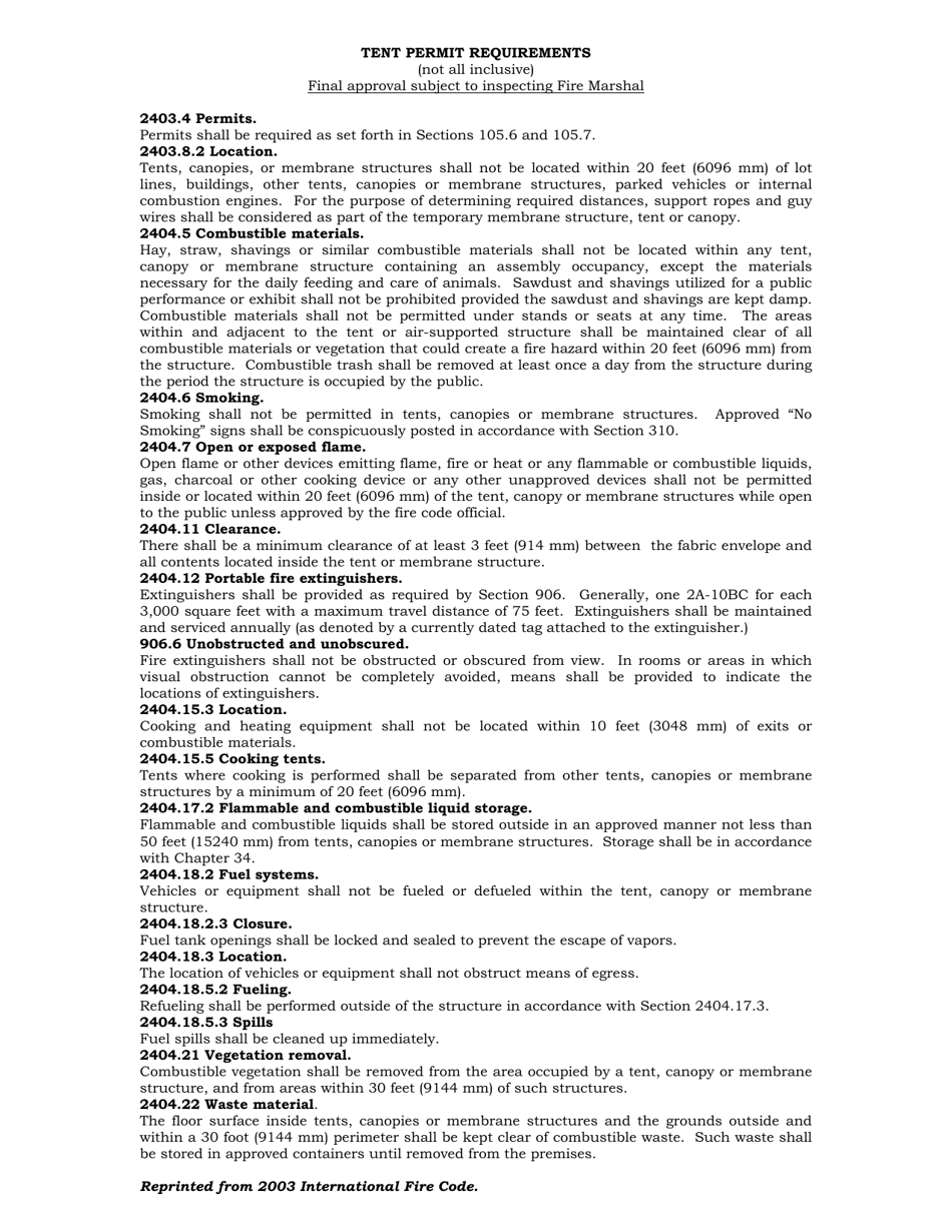 Request for Permit to Erect Tent or Canopy - City of Fort Worth, Texas, Page 2