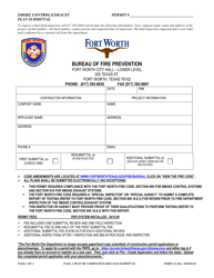 Form 1A &quot;Smoke Control/Exhaust Plan Submittal&quot; - City of Fort Worth, Texas