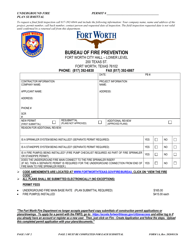 Form 1A &quot;Underground Fire Plan Submittal&quot; - City of Fort Worth, Texas