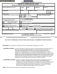 Document preview: AE Form 190-1K Report of Administrative Action