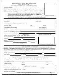 Document preview: Form OCC1216 Medication Administration Authorization - Maryland