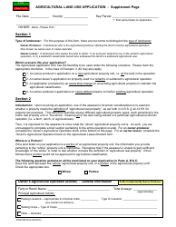 Form ADOR82916-S &quot;Agricultural Land Use Application - Supplement Page&quot; - Arizona