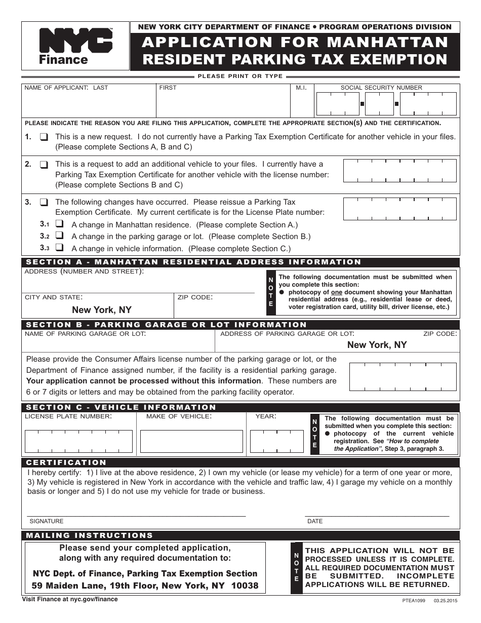 Form PTEA1099 Fill Out, Sign Online and Download Printable PDF, New