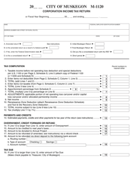 Form M-1120 Corporation Income Tax Return - City of Muskegon, Michigan, Page 3