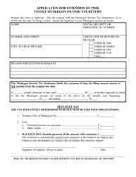 Application for Extension of Time to File Muskegon Income Tax Return - City of Muskegon, Michigan, Page 2