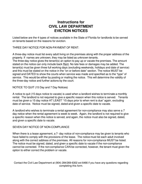 Seven Day Notice for Non-compliance (With No Opportunity to Cure) - Clay County, Florida Download Pdf