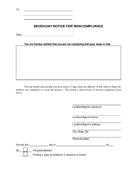 Seven Day Notice for Non-compliance - Clay County, Florida, Page 2