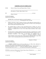 Form CL-0264-9709 &quot;Certificate of Compliance&quot; - Volusia County, Florida