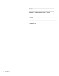 Form CL-0227-9910 Complaint for Eviction for Failure to Comply With Lease - Volusia County, Florida, Page 2