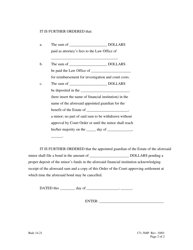Form 171-304P Order Authorizing Settlement of Personal Injury Claim of a Minor - Lake County, Illinois, Page 2